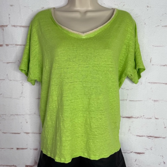CHICO’S M Runs Large Loose Fit V-Neck Short Sleeve Light Knit Top Chico Size 1 - Picture 14 of 14